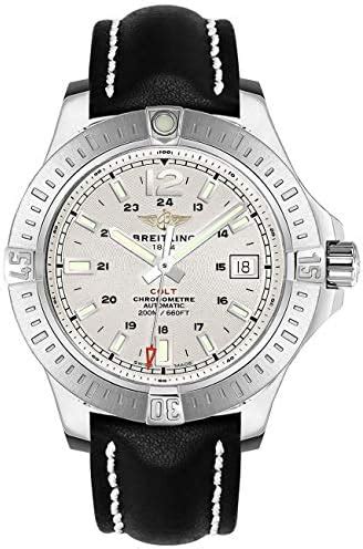 Breitling Colt 41 Automatic Steel Men's Watch on Black Leather 